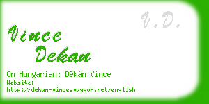 vince dekan business card