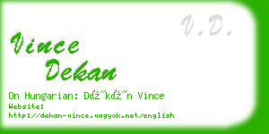 vince dekan business card